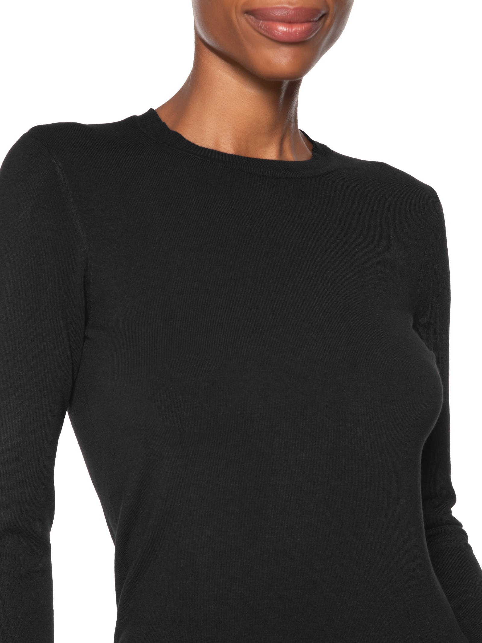 Blusa Feminina De Tricot Básica Manga Longa Preto Animale Jeans