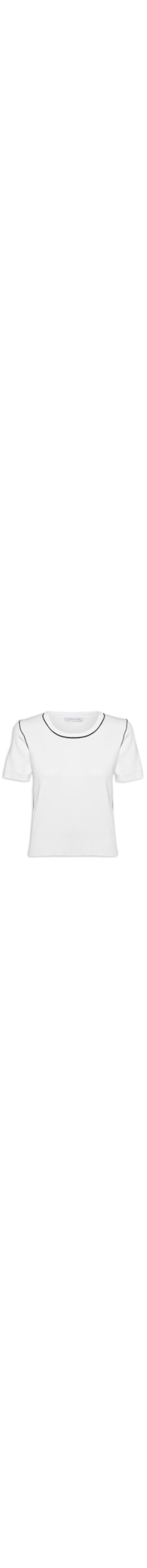 Blusa Feminina De Tricot Bicolor - Branco
