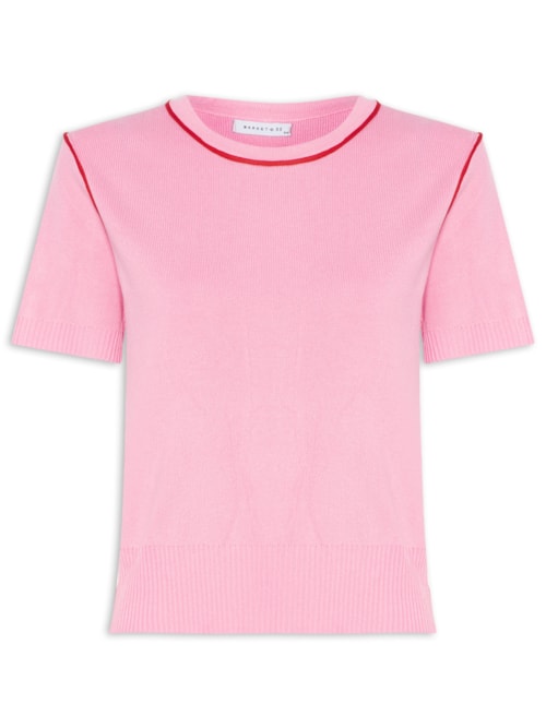 Blusa Feminina De Tricot Bicolor - Rosa