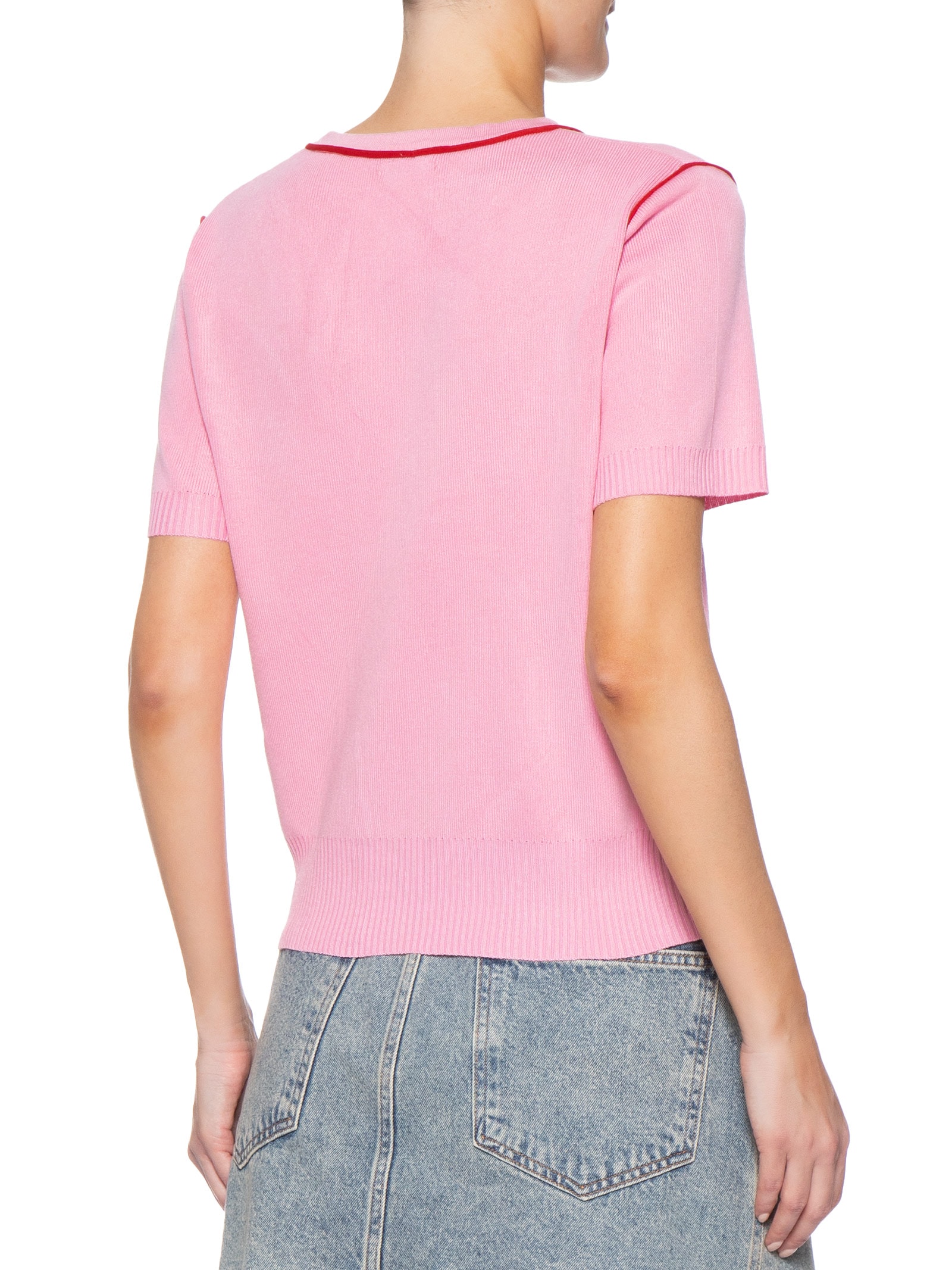 Blusa Feminina De Tricot Bicolor Rosa Market 33