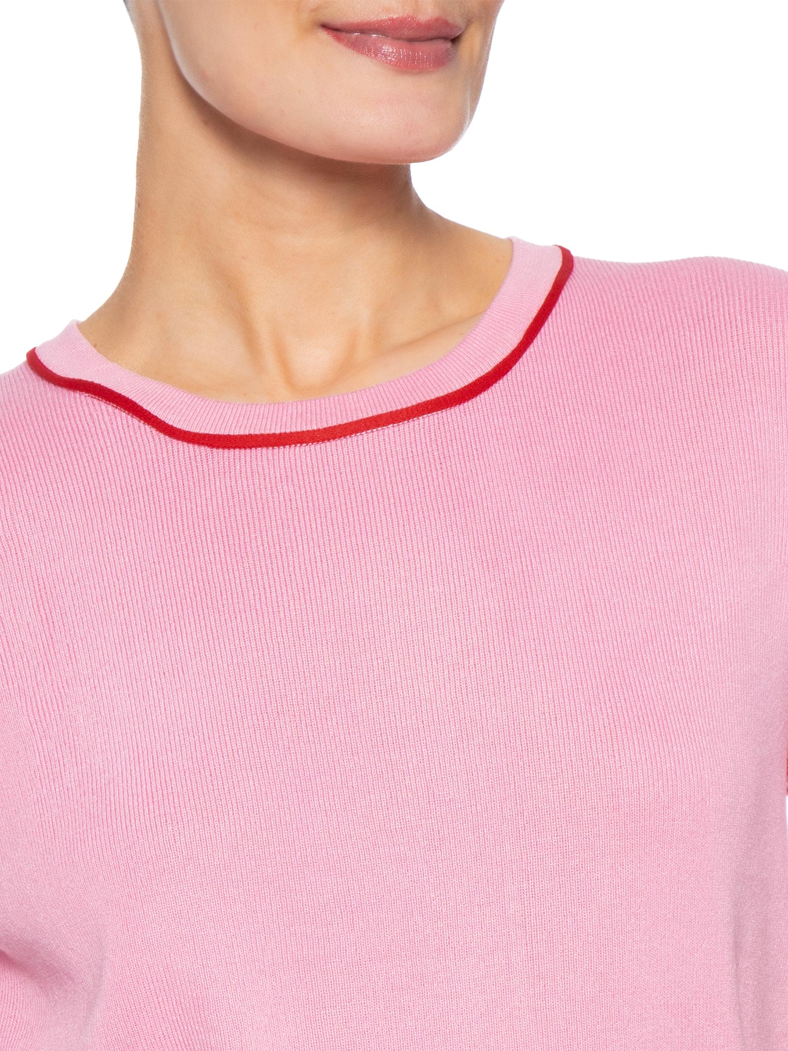 Blusa Feminina De Tricot Bicolor Rosa Market 33