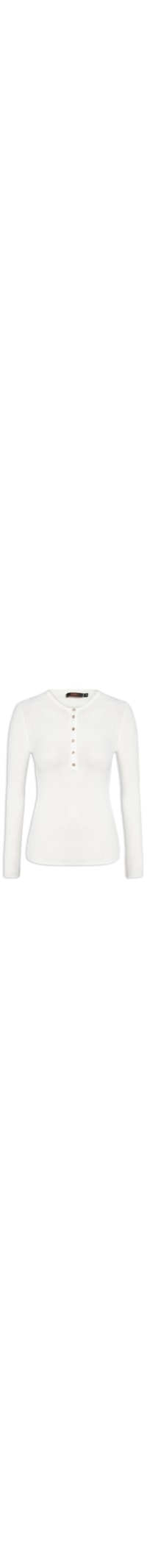 Blusa Feminina De Tricot Botões Portuguesa - Off White