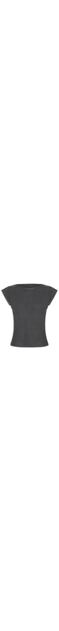 Blusa Feminina De Tricot Canelada - Cinza