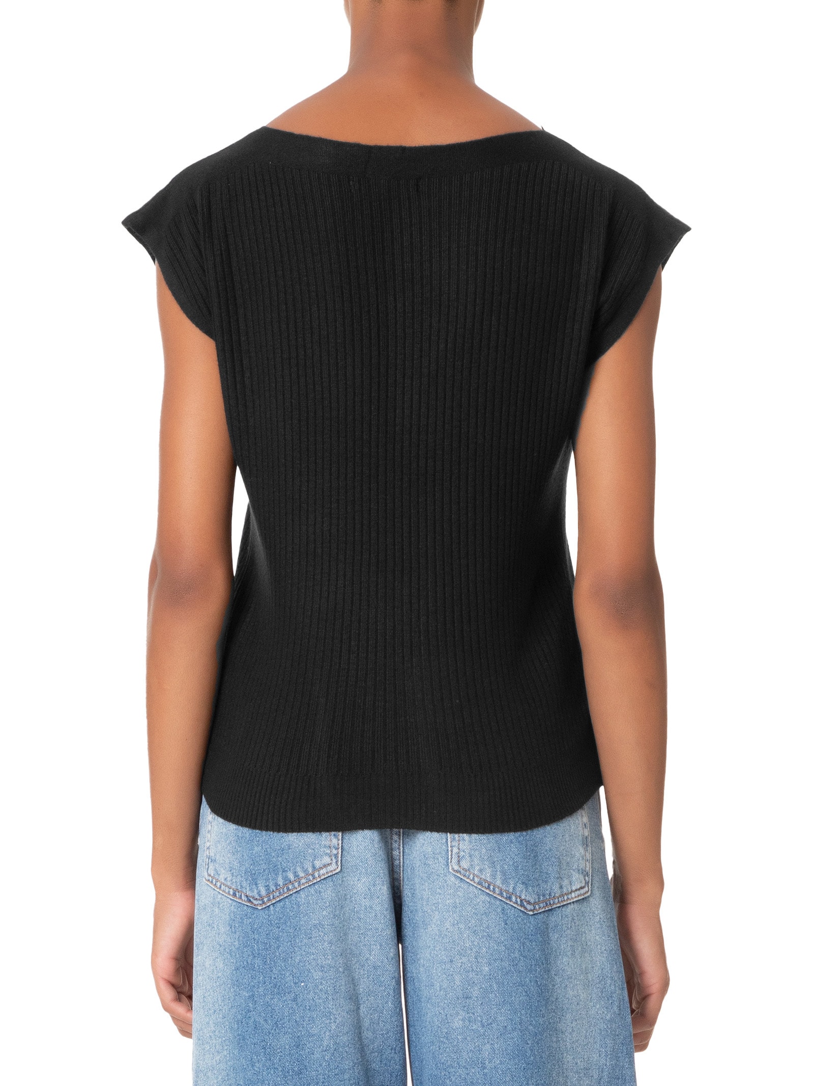 Blusa Feminina De Tricot Canelada Preto '2Essential