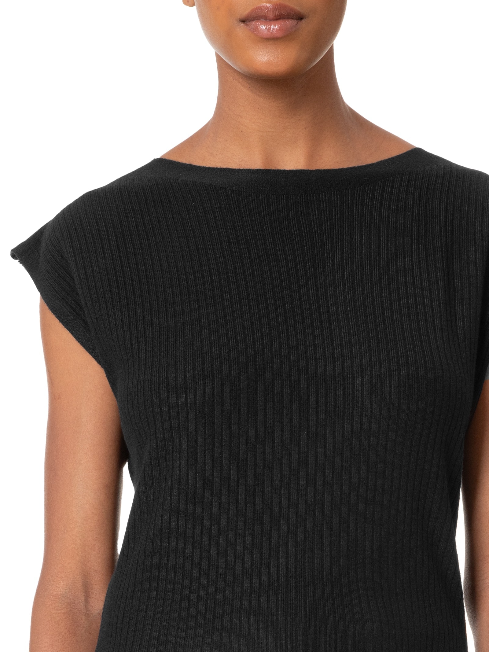 Blusa Feminina De Tricot Canelada Preto '2Essential