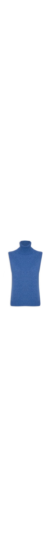 Blusa Feminina De Tricot Com Bordado Na Cava - Azul