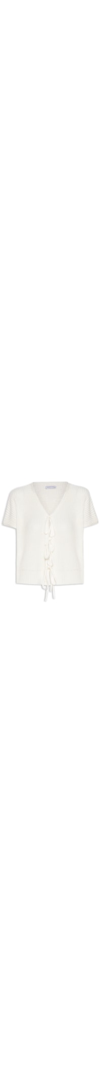 Blusa Feminina De Tricot Com Fecho De Amarração - Off White