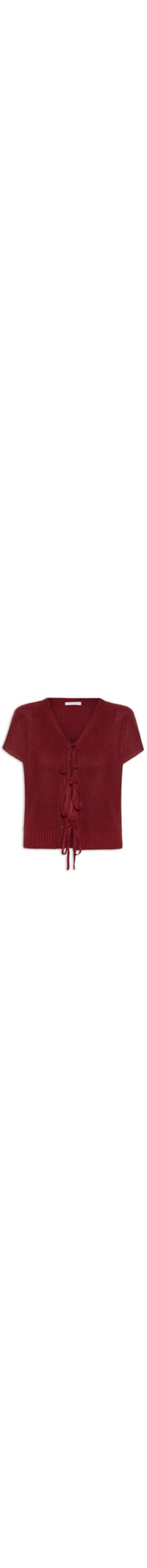 Blusa Feminina De Tricot Com Fecho De Amarração - Vermelho