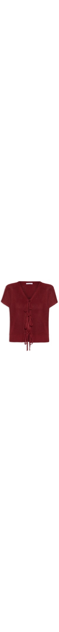 Blusa Feminina De Tricot Com Fecho De Amarração - Vermelho