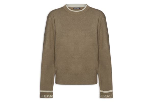 Blusa Feminina De Tricot Com Gola Dupla - Marrom