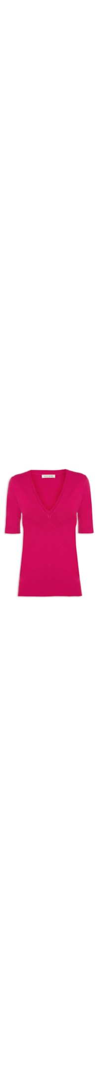 Blusa Feminina De Tricot Decote V - Rosa