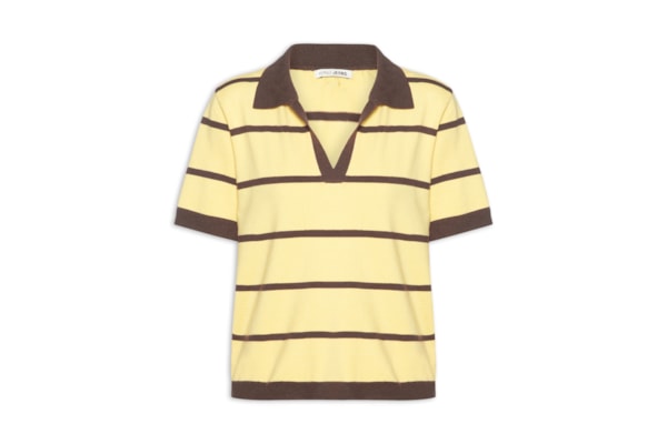 Blusa Feminina De Tricot Gola Polo - Marrom