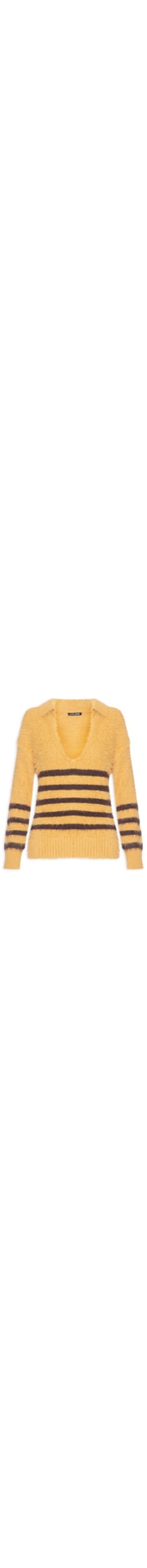 Blusa Feminina De Tricot Listrada - Amarelo