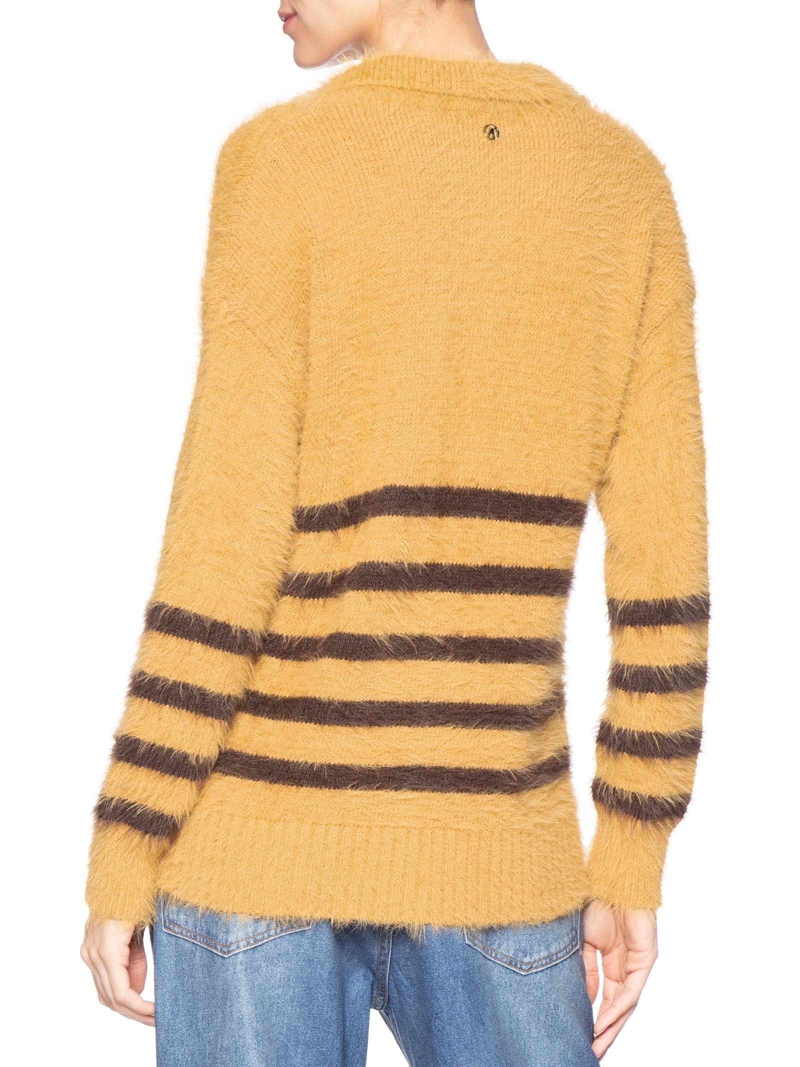 Blusa Feminina De Tricot Listrada Amarelo Animale Jeans