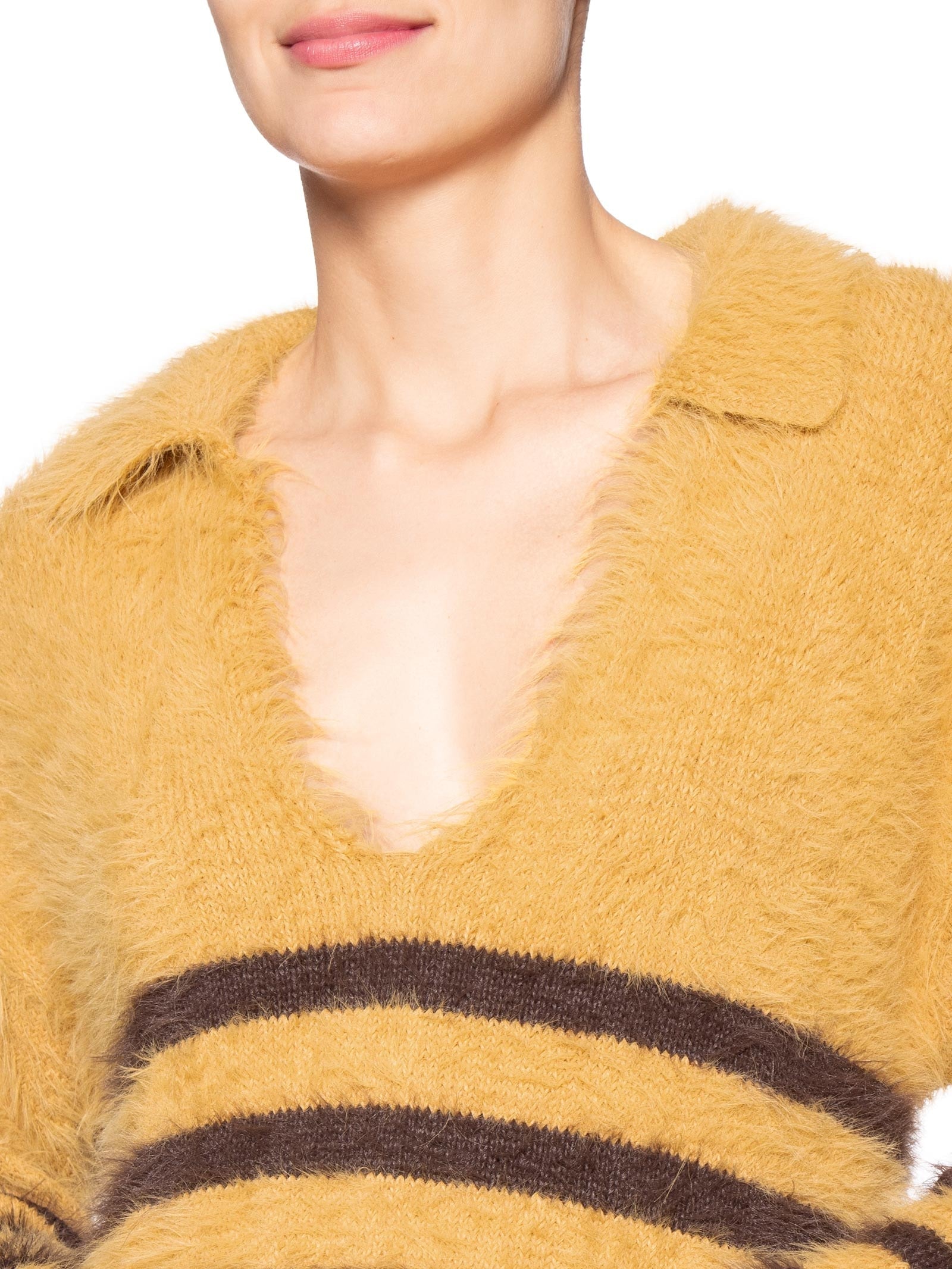 Blusa Feminina De Tricot Listrada Amarelo Animale Jeans