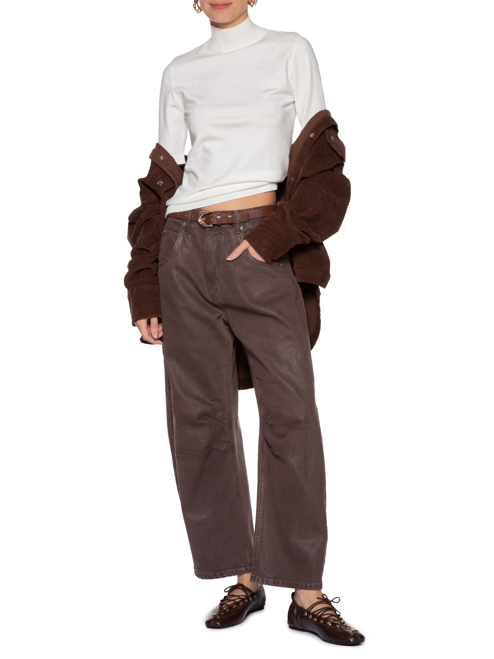 Blusa Feminina De Tricot Manga Curta Branco Animale Jeans