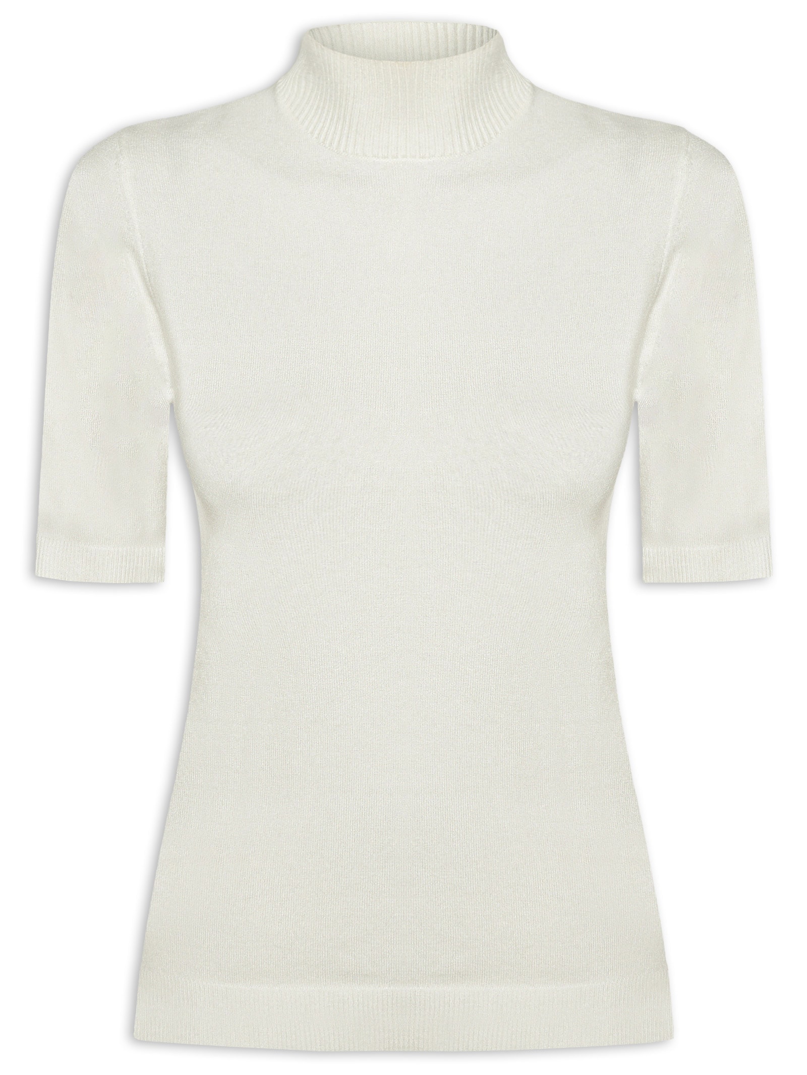 Blusa Feminina De Tricot Manga Curta Branco Animale Jeans