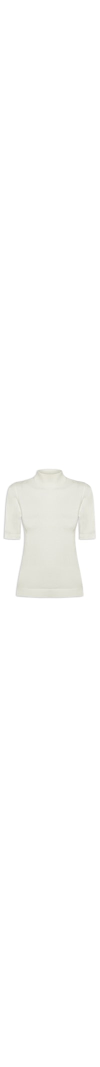 Blusa Feminina De Tricot Manga Curta - Branco