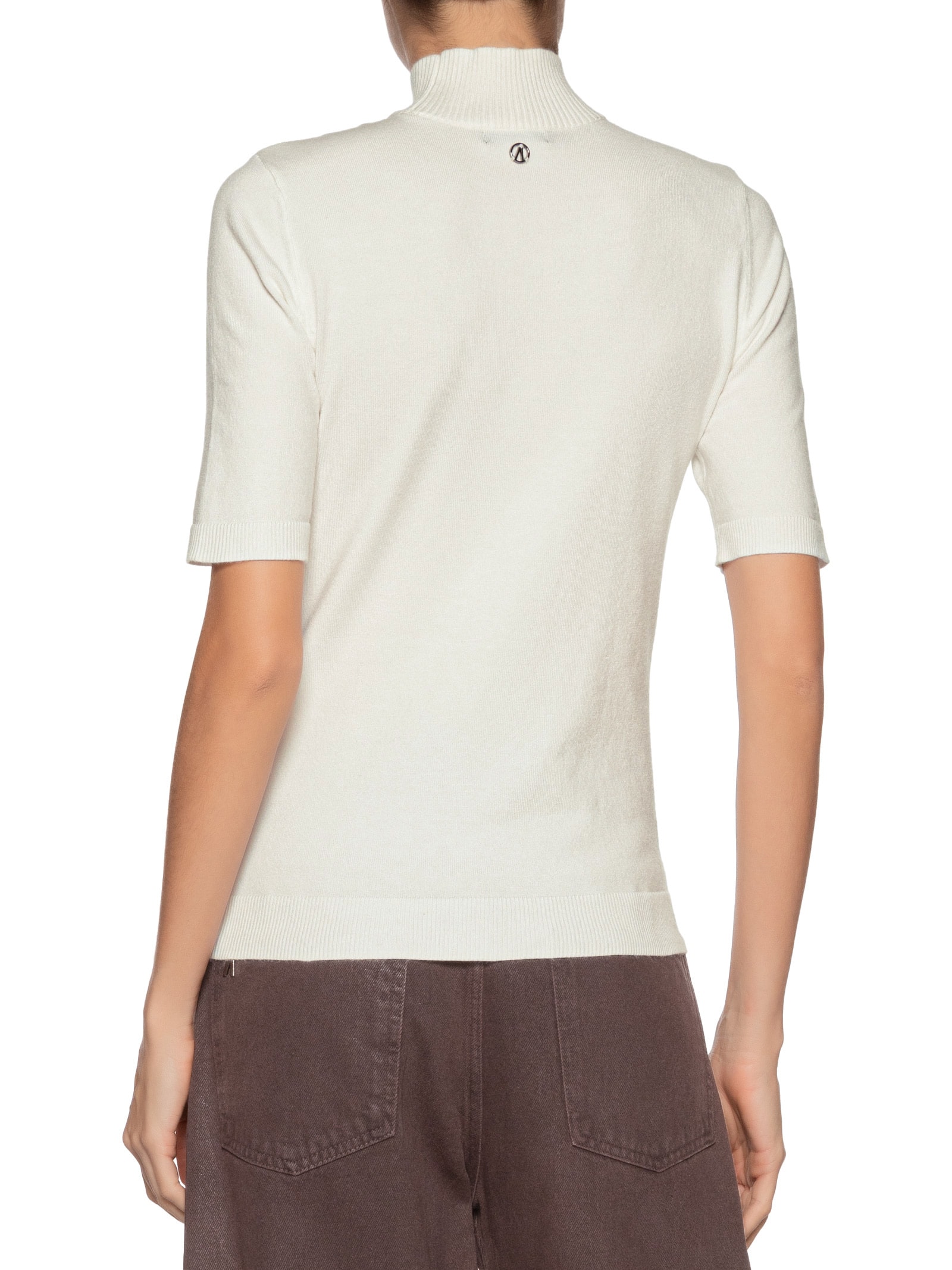 Blusa Feminina De Tricot Manga Curta Branco Animale Jeans