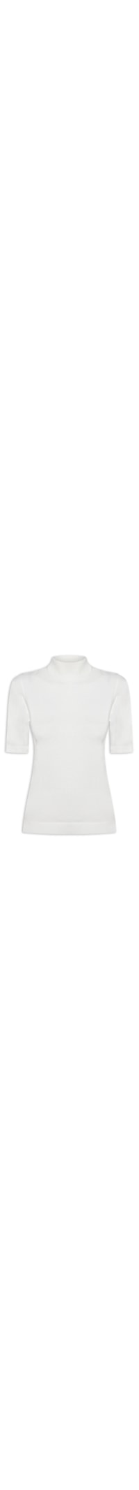 Blusa Feminina De Tricot Manga Curta - Branco