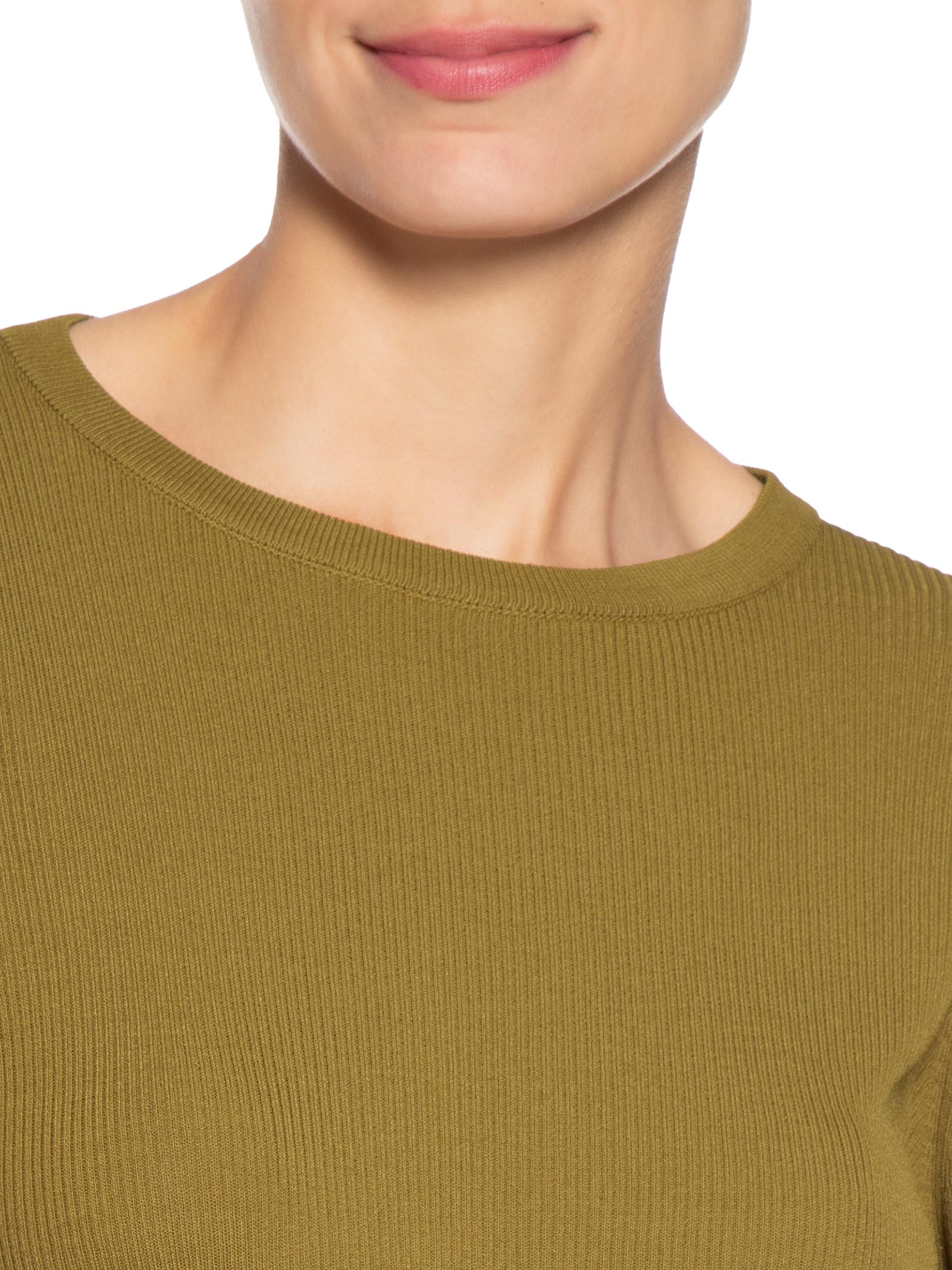 Blusa Feminina De Tricot Manga Longa Básica Verde Animale