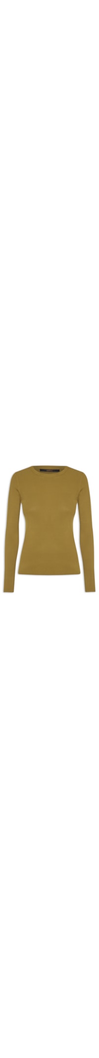 Blusa Feminina De Tricot Manga Longa Básica - Verde