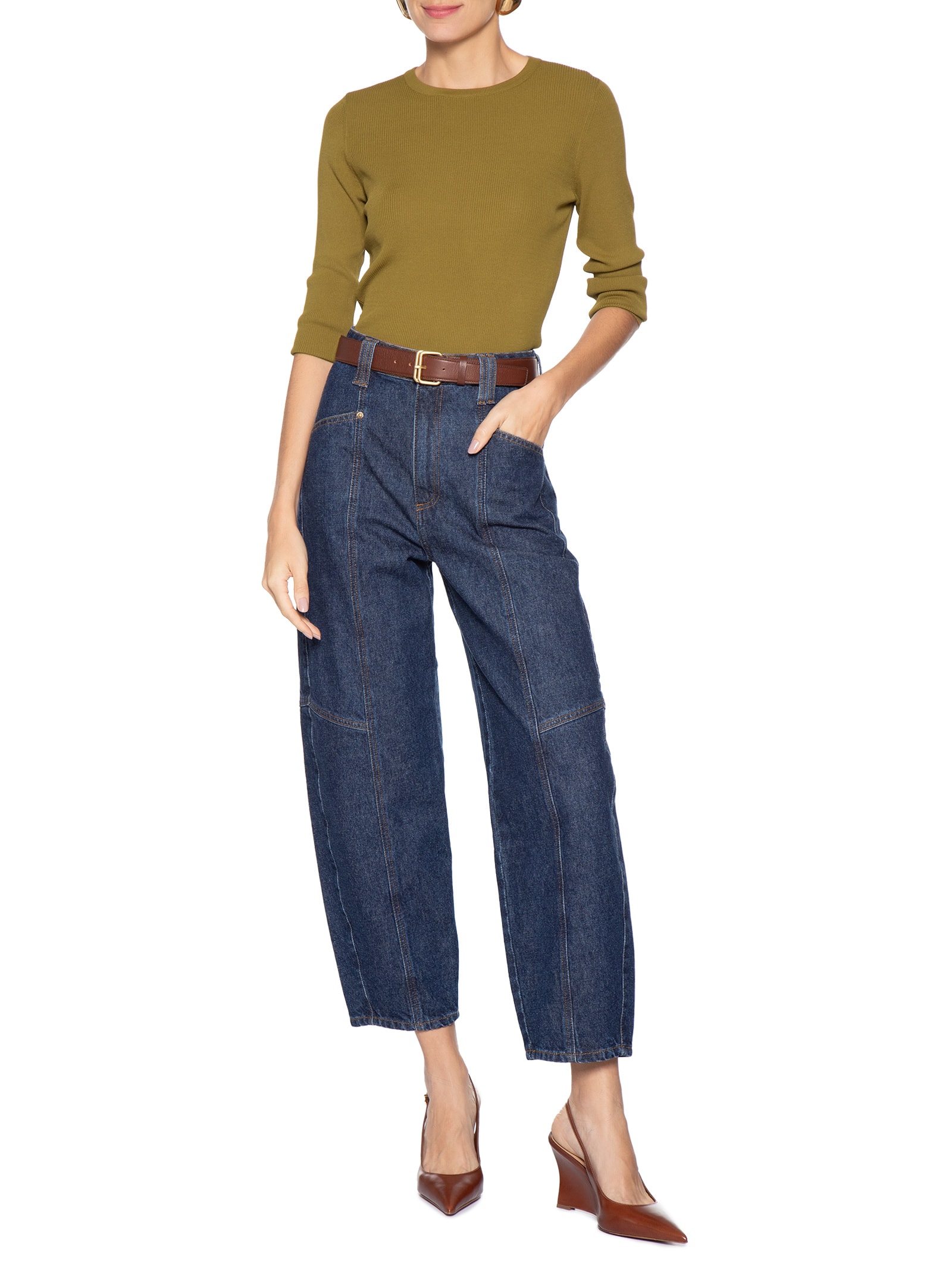Blusa Feminina De Tricot Manga Longa Básica Verde Animale