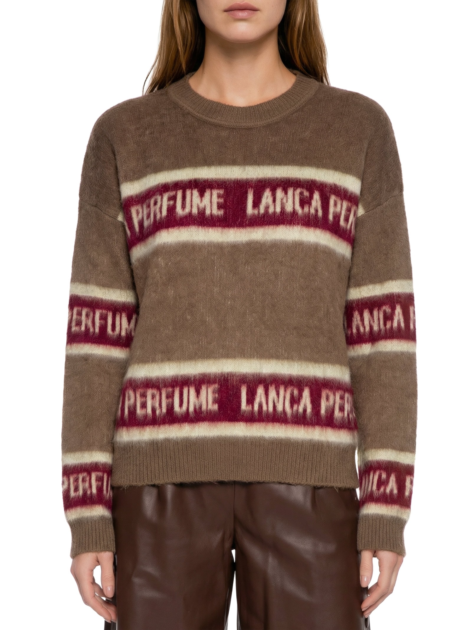 Blusa Feminina De Tricot Manga Longa Signature Marrom Lança Perfume