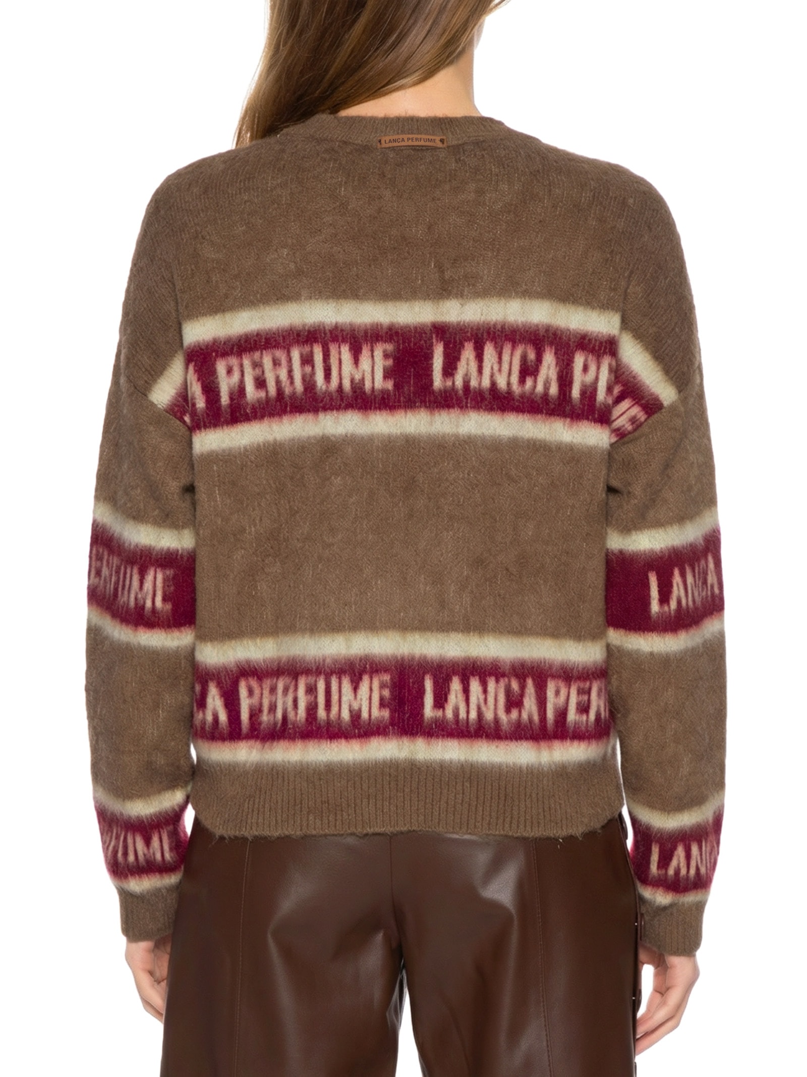 Blusa Feminina De Tricot Manga Longa Signature Marrom Lança Perfume