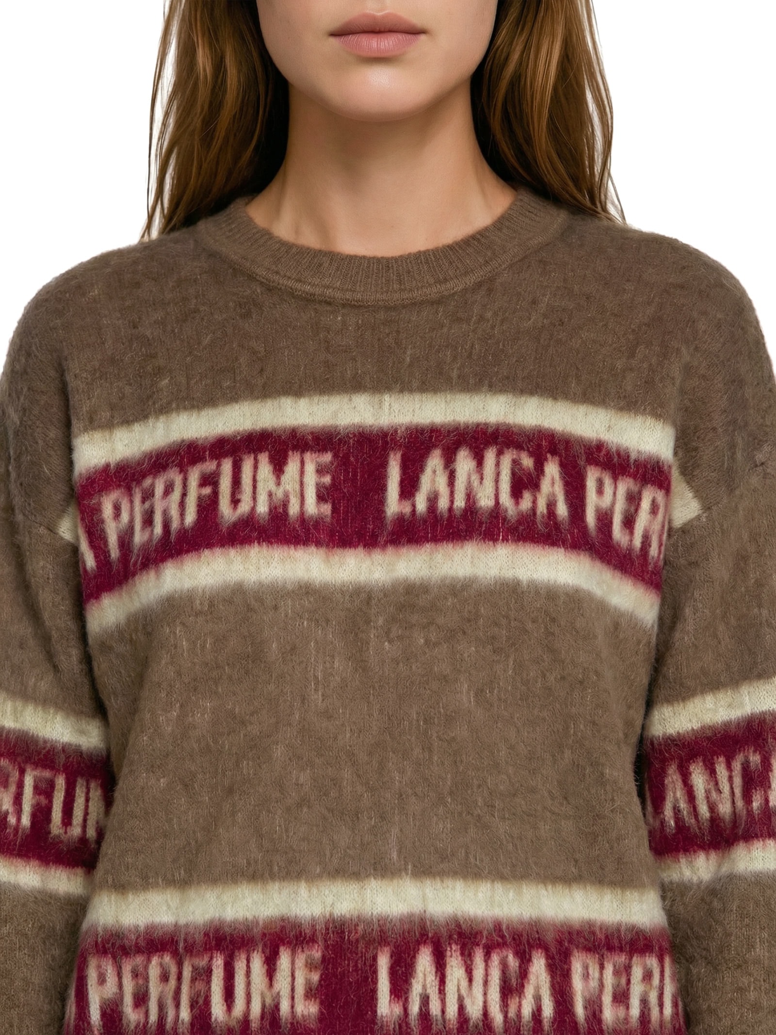 Blusa Feminina De Tricot Manga Longa Signature Marrom Lança Perfume