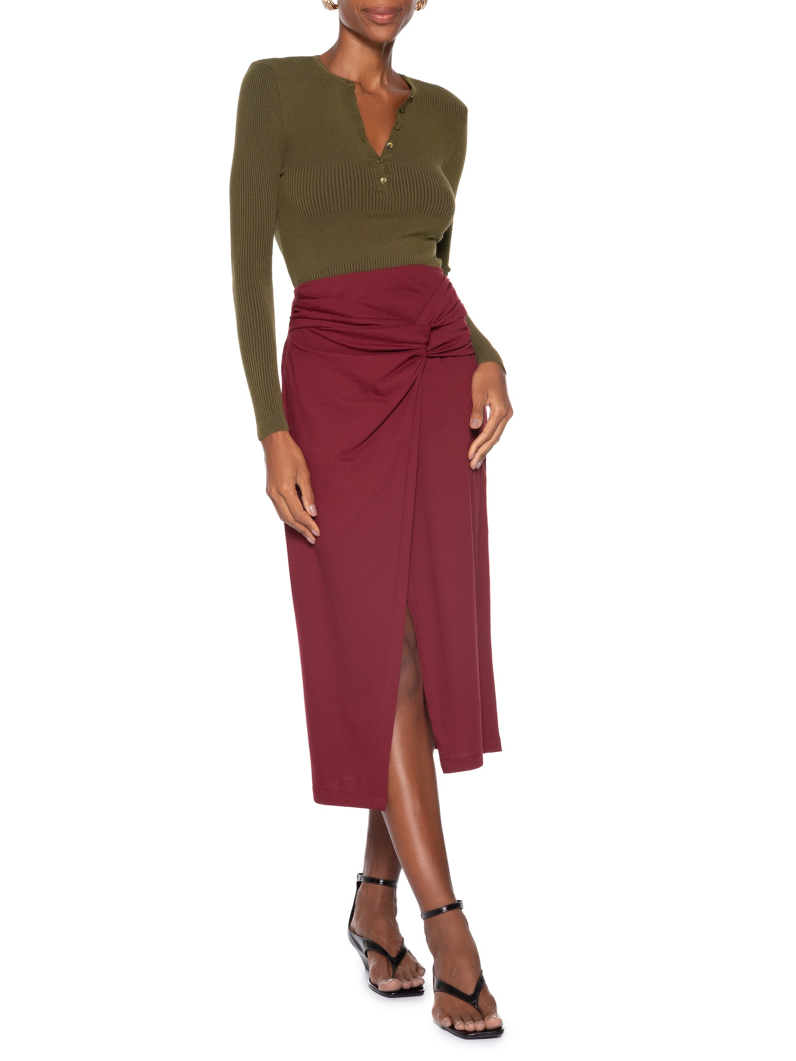 Blusa Feminina De Tricot New Bicolor Com Decote Portuguesa Verde Animale