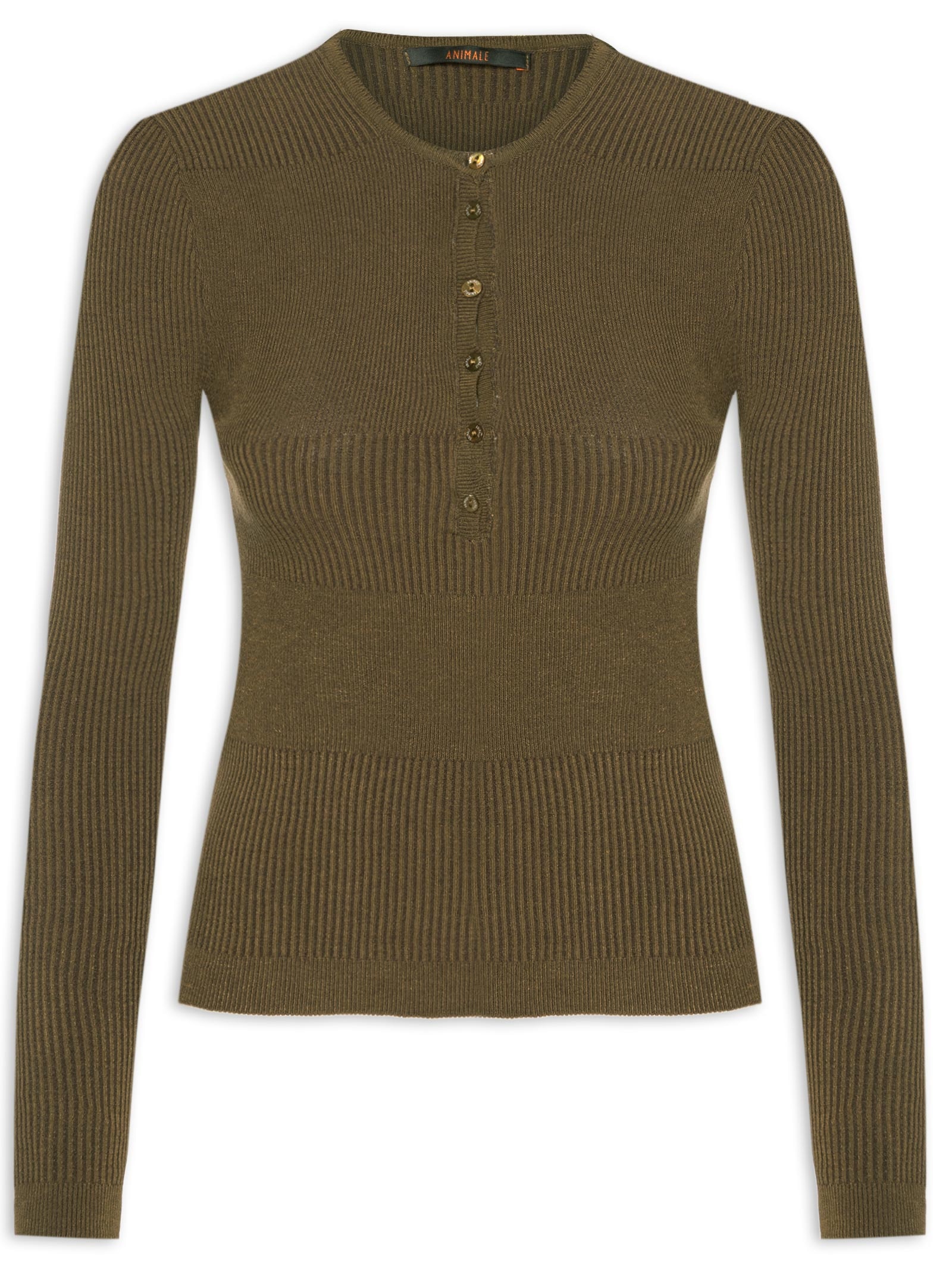 Blusa Feminina De Tricot New Bicolor Com Decote Portuguesa Verde Animale