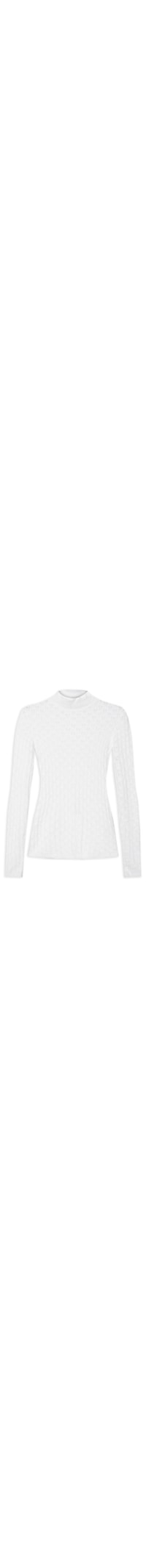 Blusa Feminina De Tricot Ponto Transparência - Branco