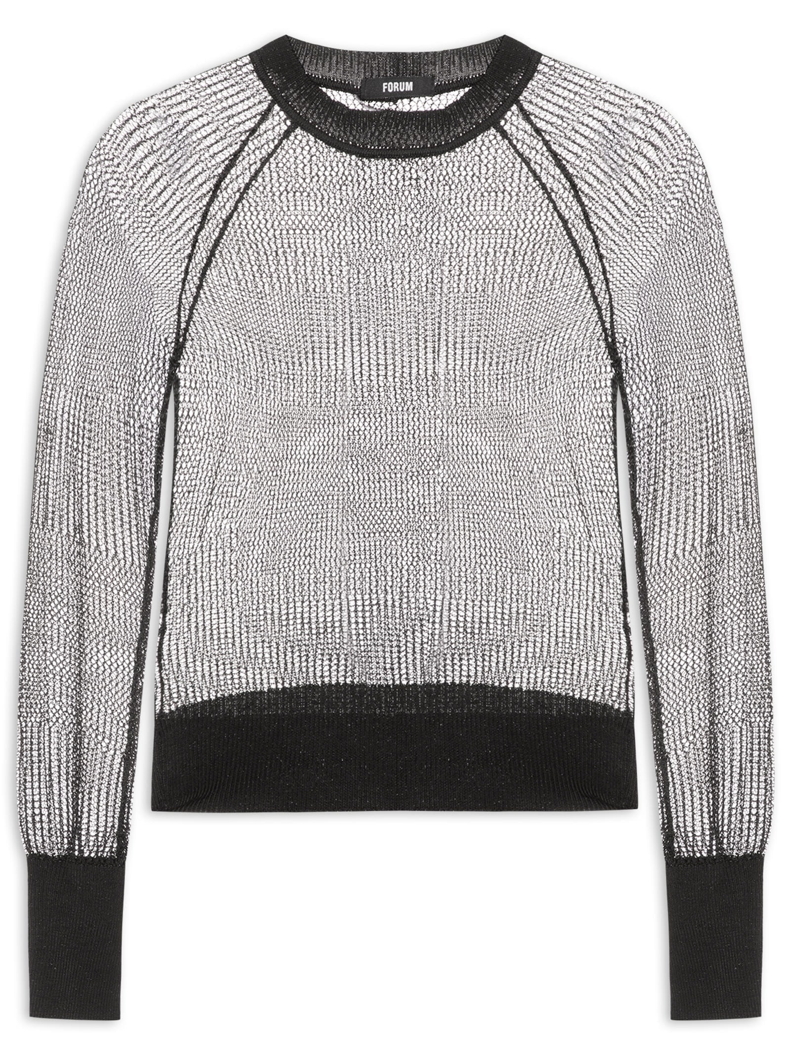 Blusa Feminina De Tricot Vazada Preto Forum