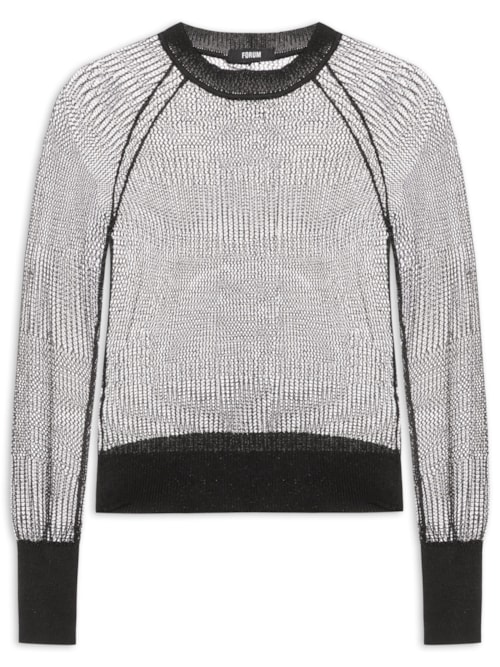 Blusa Feminina De Tricot Vazada - Preto