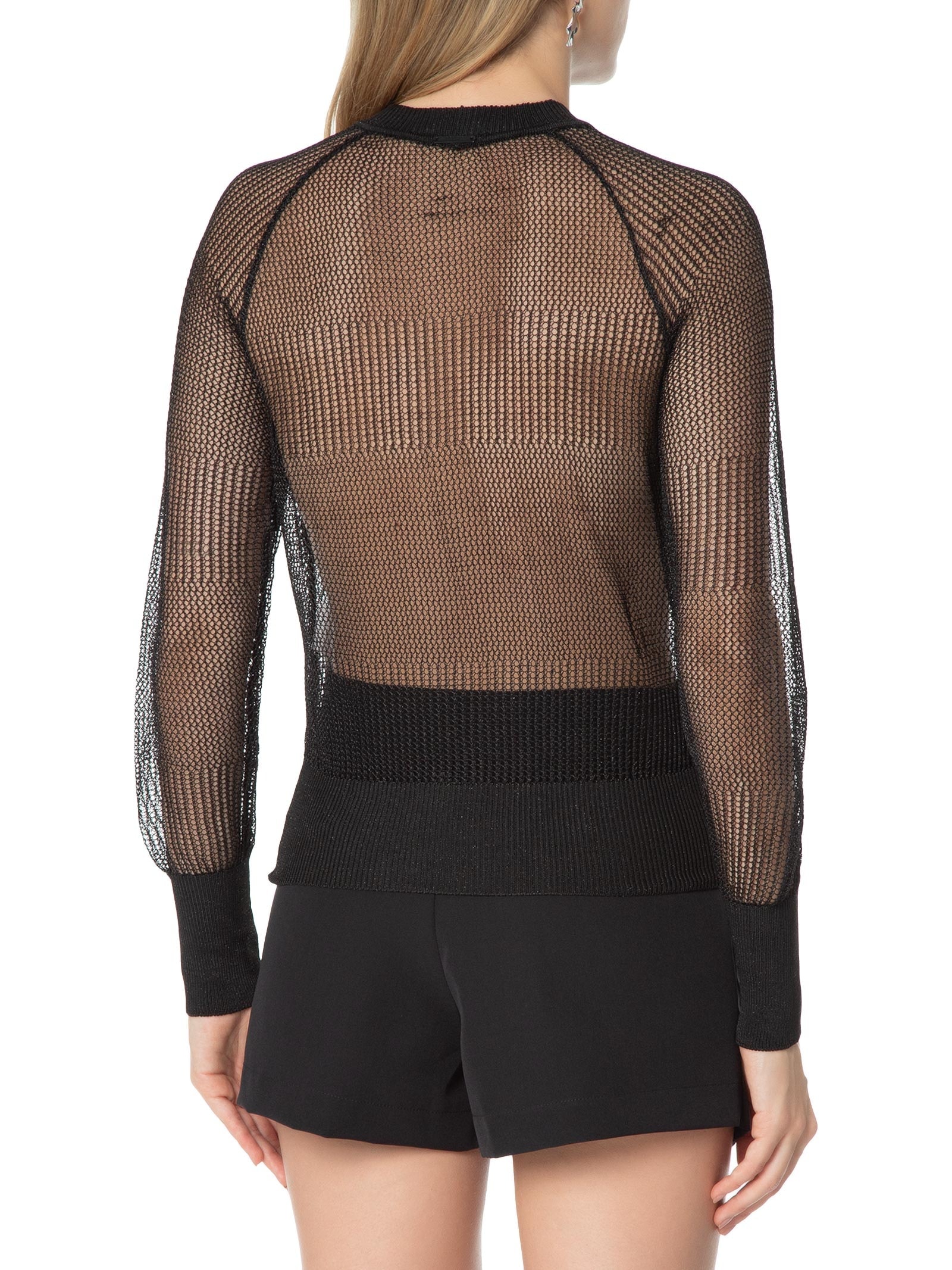 Blusa Feminina De Tricot Vazada Preto Forum