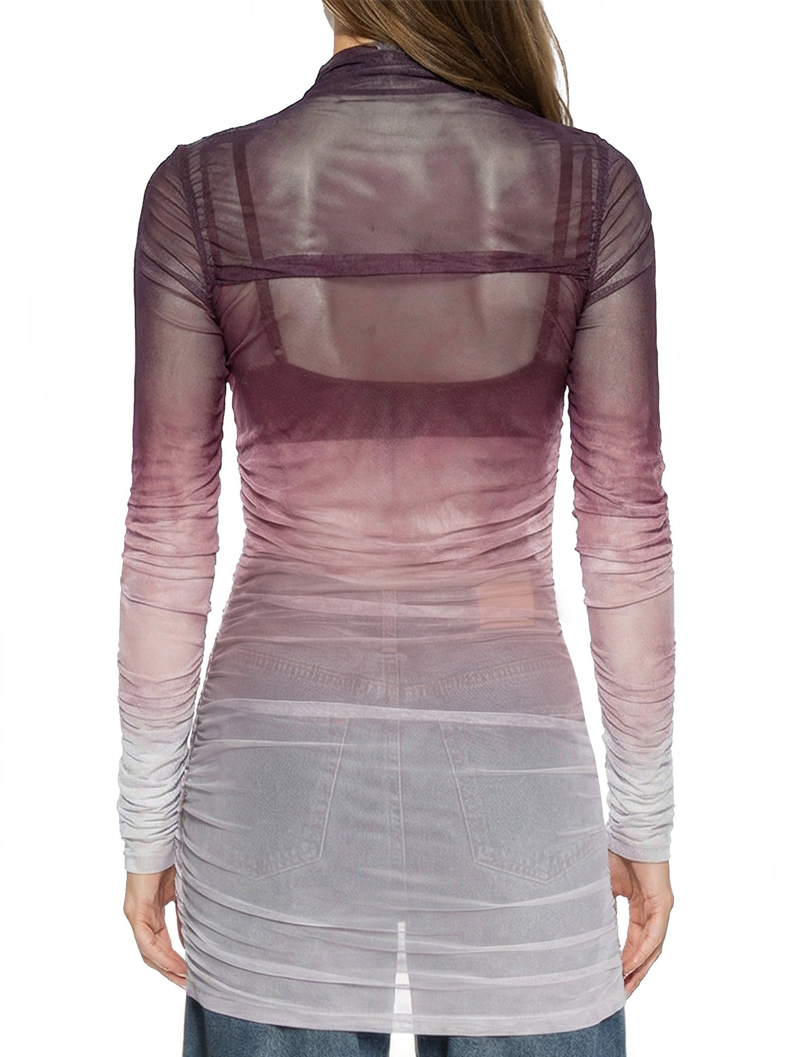 Blusa Feminina De Tule Alongada Rosa Lança Perfume