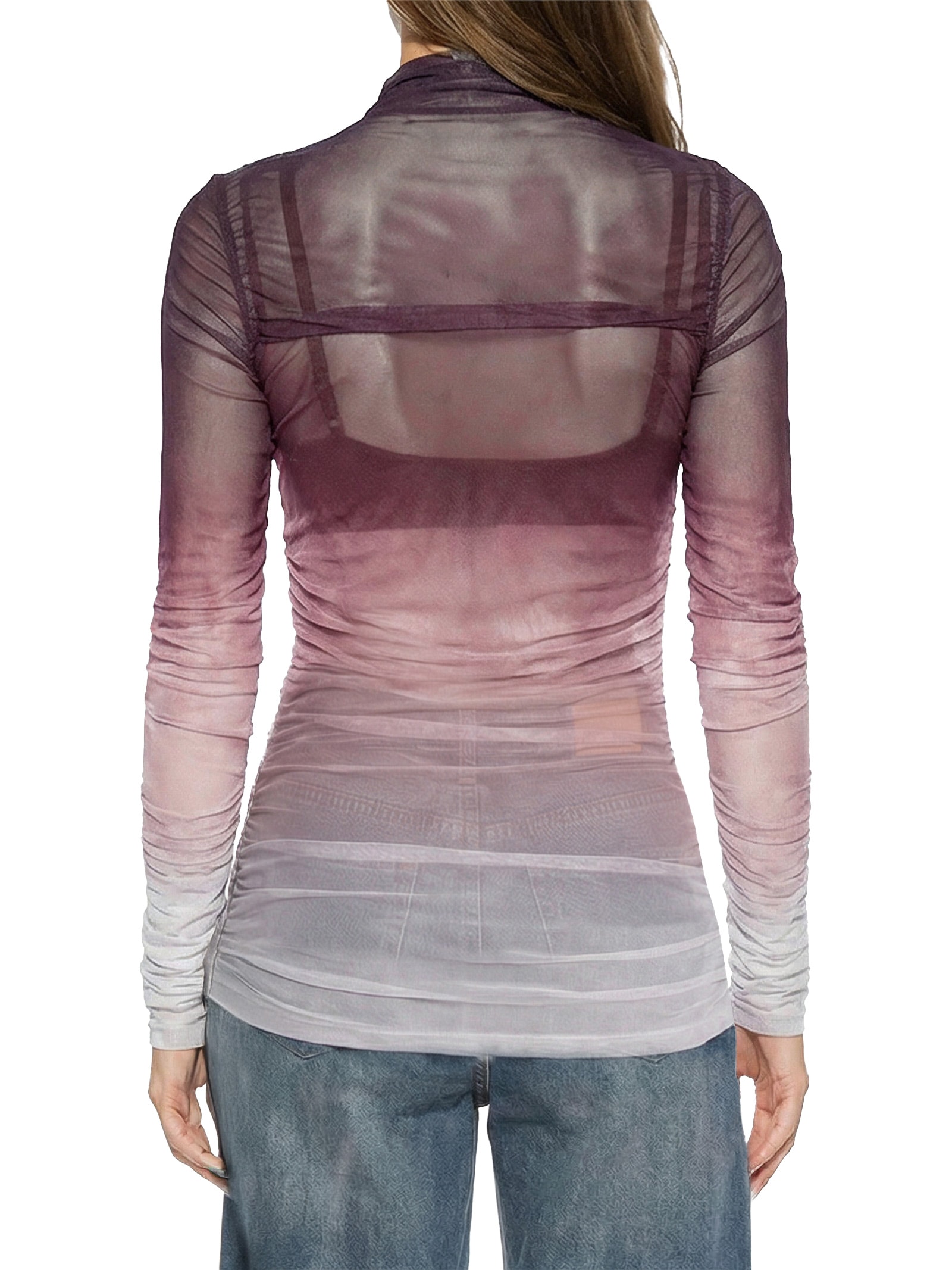 Blusa Feminina De Tule Alongada Rosa Lança Perfume