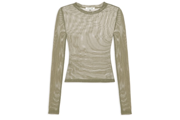 Blusa Feminina De Tule Com Glitter Decote Redondo - Verde