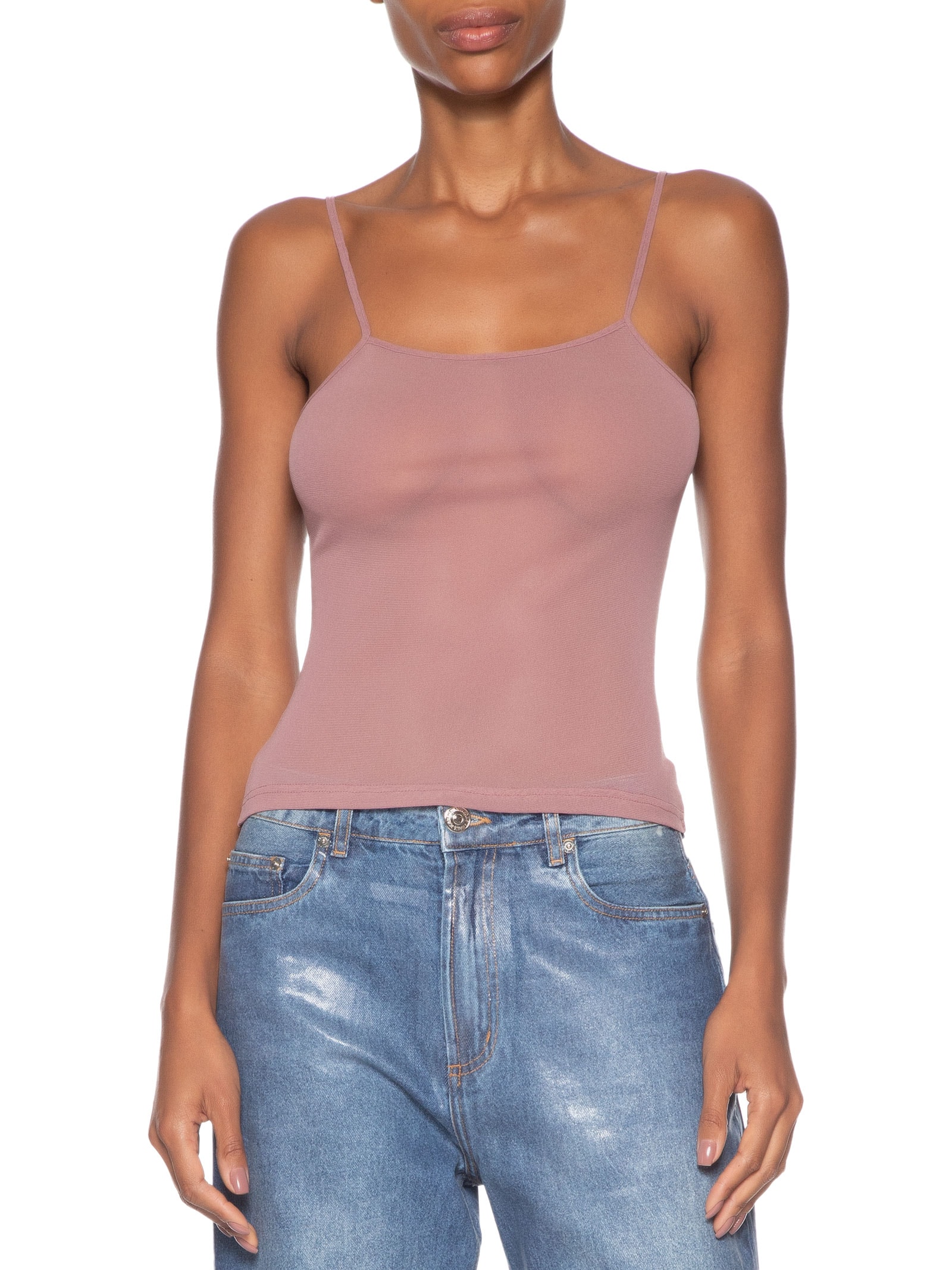 Blusa Feminina De Tule Com Glitter Gola Alta Rosa Animale Jeans