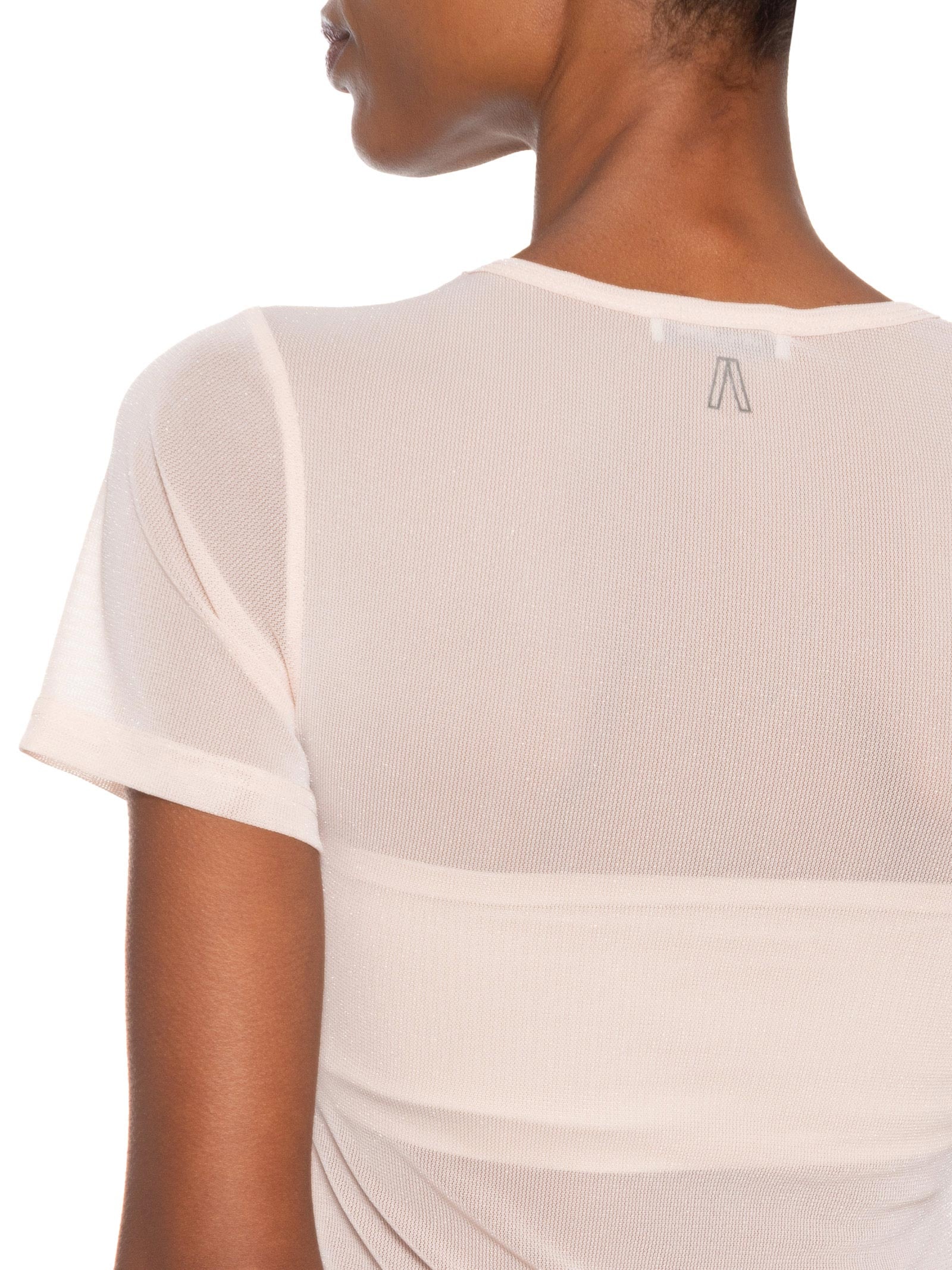 Blusa Feminina de Tule Manga Curta Com Brilho Rosa Animale Jeans