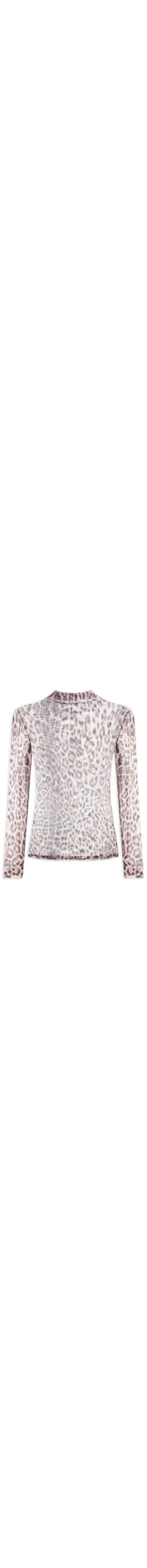 Blusa Feminina De Tule Manga Longa - Animal Print