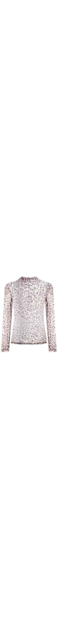 Blusa Feminina De Tule Manga Longa - Animal Print
