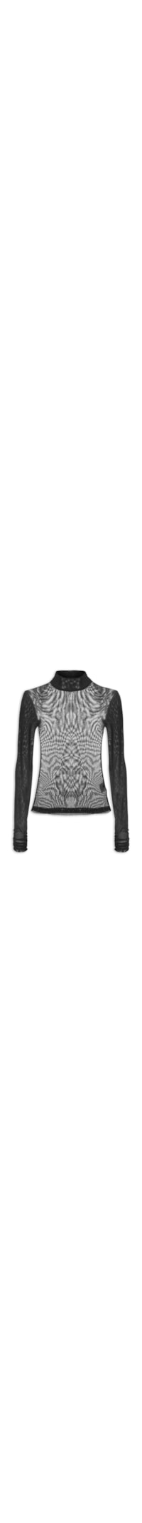 Blusa Feminina de Tule Manga Longa - Preto