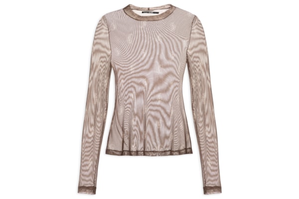 Blusa Feminina De Tule Paisley Choco - Marrom