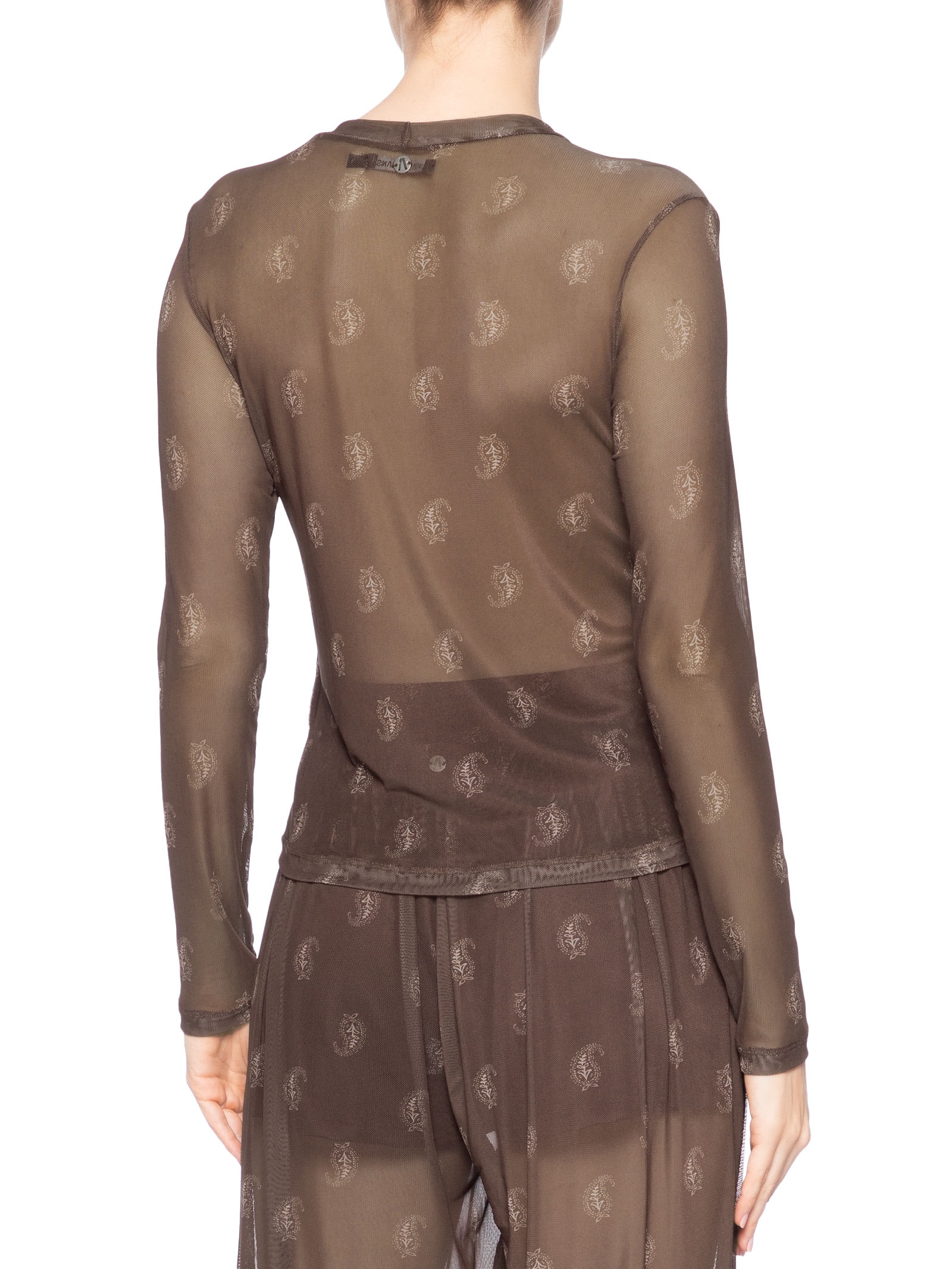 Blusa Feminina De Tule Paisley Choco Marrom Animale Jeans