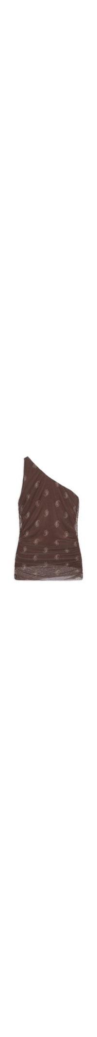Blusa Feminina De Um Ombro Só Estampa Paisley Choco - Marrom