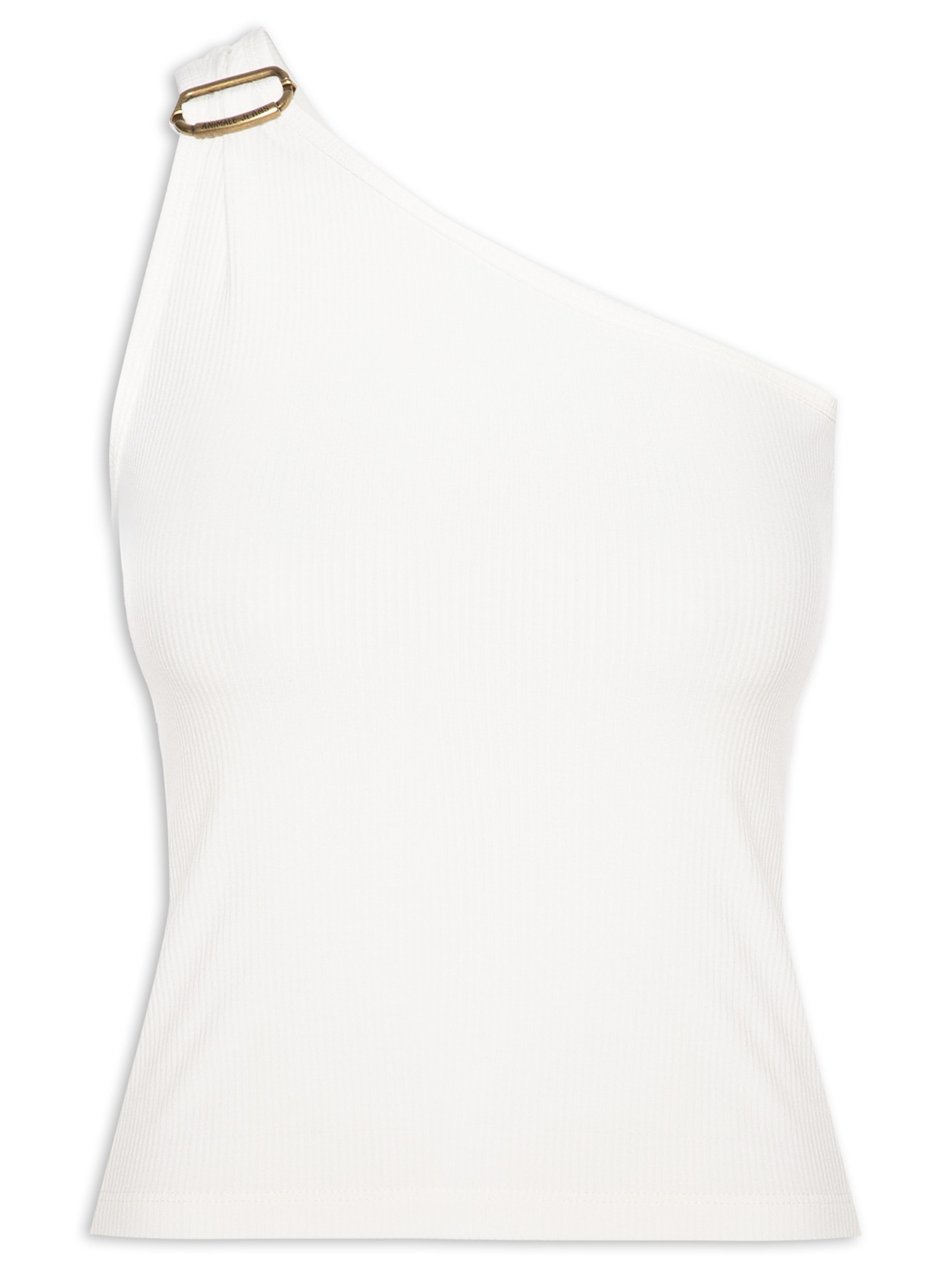 Blusa Feminina De Um Ombro Só Fivela Branco Animale Jeans