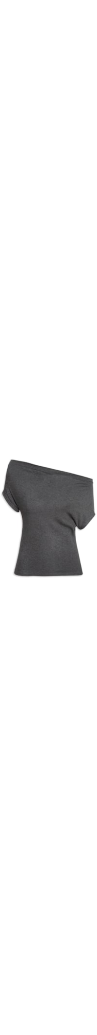 Blusa Feminina Decote Assimétrico Manga - Cinza