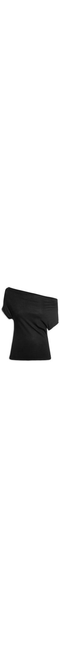 Blusa Feminina Decote Assimétrico Manga - Preto